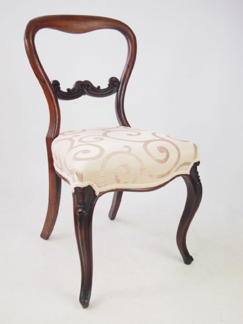 Pair of Victorian Rosewood Balloon Back Chairs