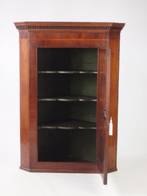fig 1. Georgian Oak Corner Cupboard with Britannia Inlay