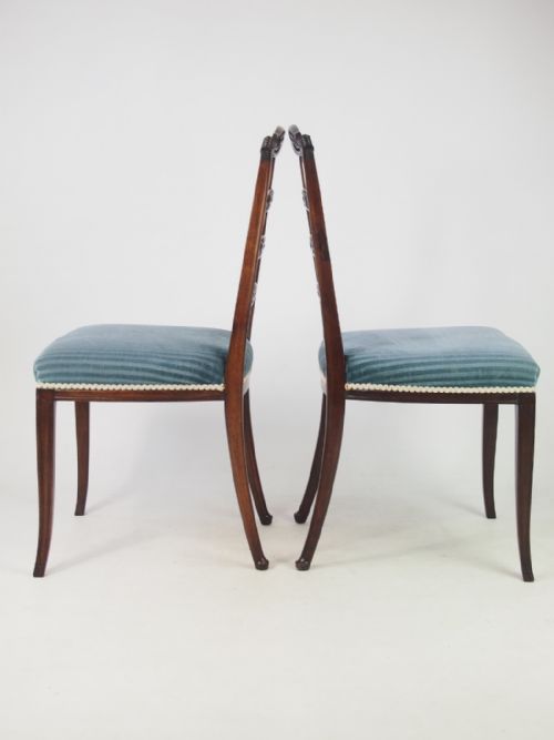 fig 1. Pair Edwardian Mahogany Side Chairs