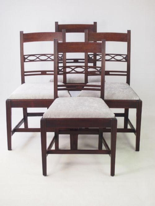 Set 4 Georgian Mahogany Dining Chairs