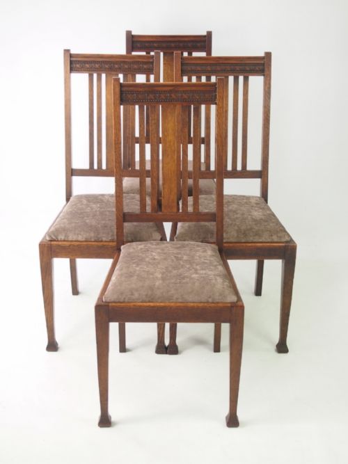 Set of 4 Oak Dining Chairs