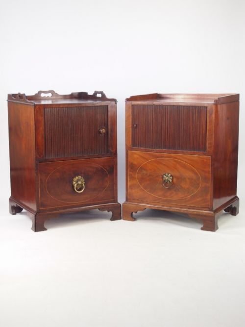 Near Pair Antique Georgian Bedside Cabinets