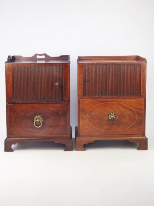 fig 1. Near Pair Antique Georgian Bedside Cabinets