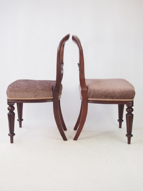 fig 1. Set 4 Antique Victorian Mahogany Dining Chairs