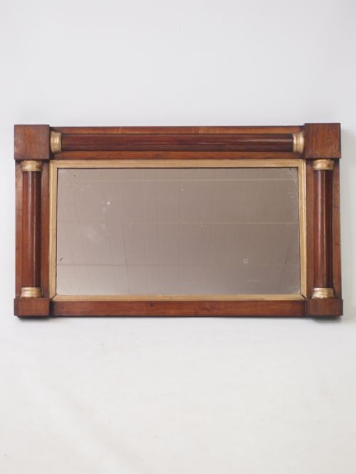 Small Regency Rosewood Overmantle Mirror or Hall Mirror