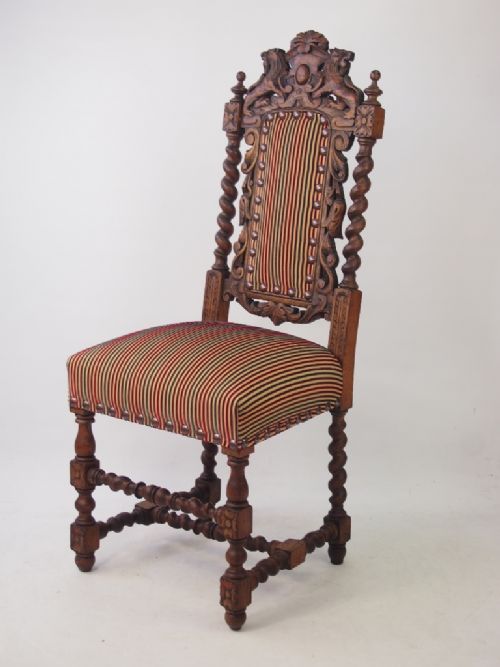 fig 1. Victorian Oak Gothic Revival Chair