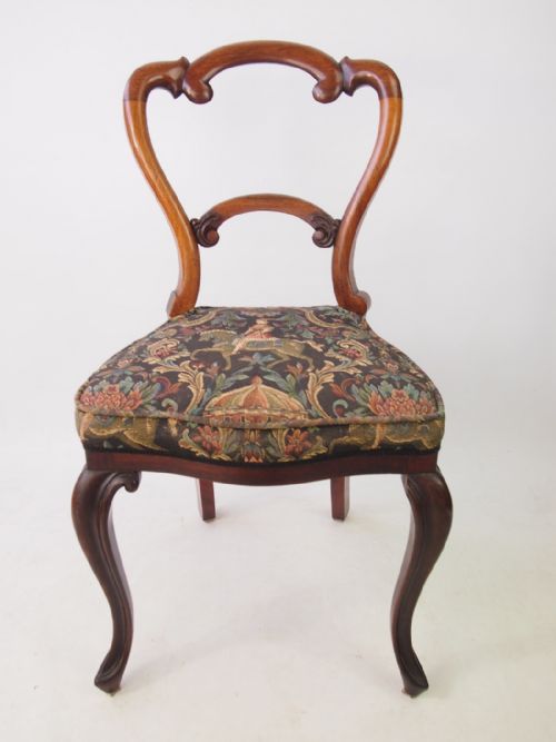 Victorian Rosewood Balloon Back Chair with Label