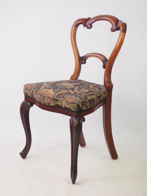 fig 1. Victorian Rosewood Balloon Back Chair with Label