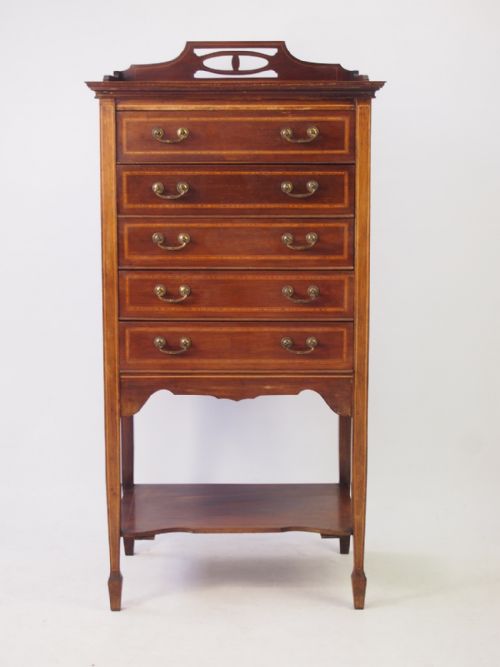 Edwardian Mahogany & Inlaid Music Cabinet