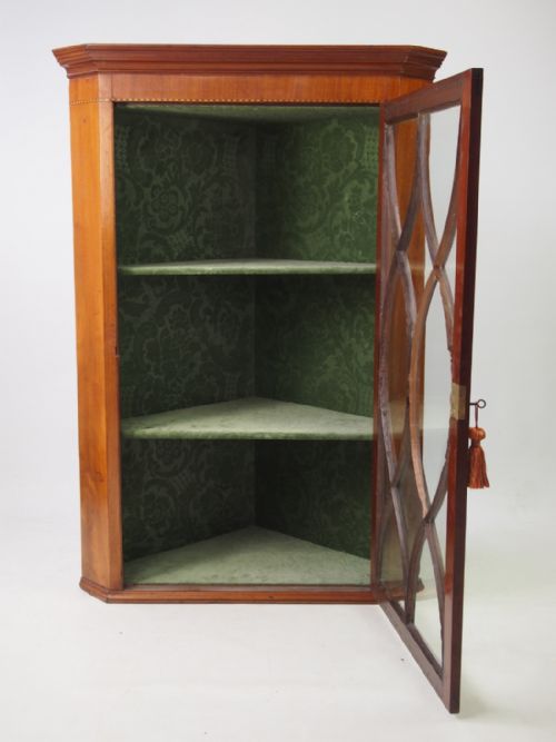 fig 1. Antique Georgian Mahogany Corner Cabinet