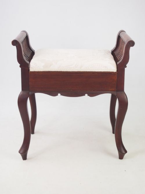 fig 1. Antique Edwardian Mahogany Piano Stool