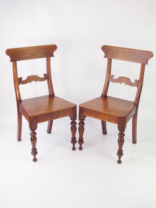 Pair Antique Victorian Kitchen Chairs