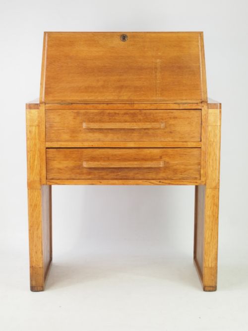 fig 1. Small Art Deco Oak Bureau