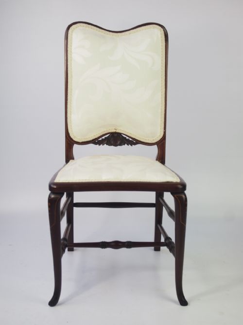Small Edwardian Mahogany & Inlaid Dressing Table Chair