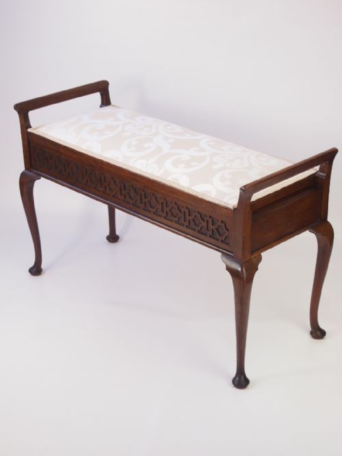 fig 1. Edwardian Mahogany Duet Piano Stool