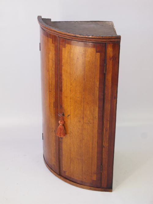 fig 1. Georgian Oak Bow Front Corner Cupboard
