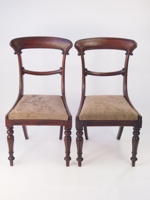 Pair Antique Victorian Mahogany Side Chairs