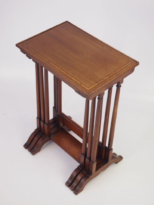 fig 1. Small Edwardian Inlaid Mahogany Nest of 3 Tables