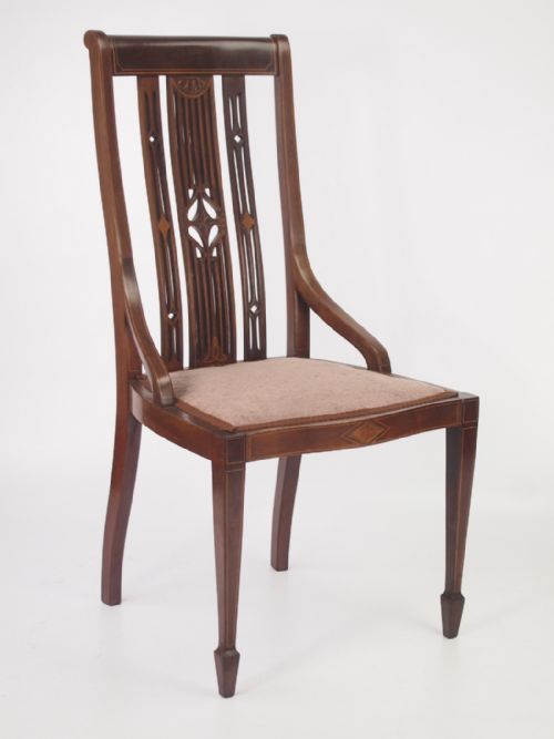Edwardian Mahogany & Inlaid Dressing Table Chair