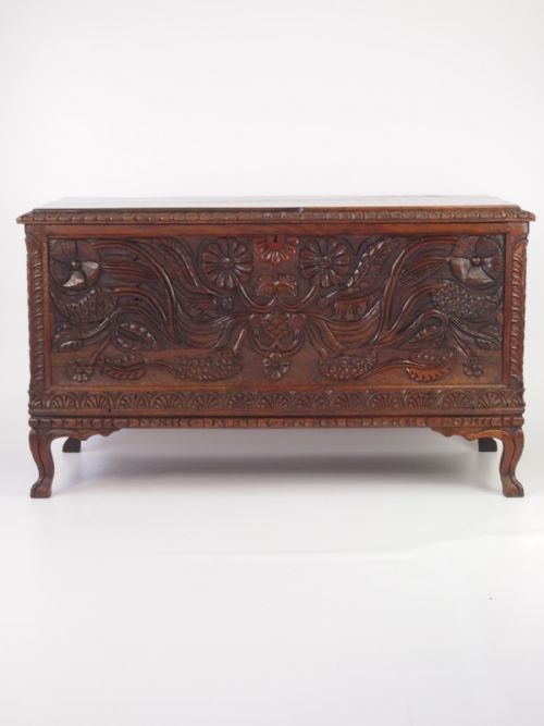 fig 1. Carved Oak Blanket Chest or Coffer