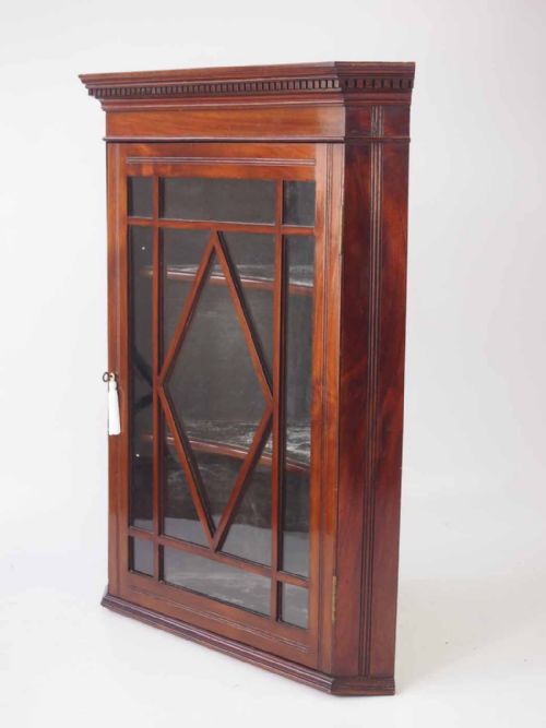 Victorian Glazed Mahogany Corner Cupboard