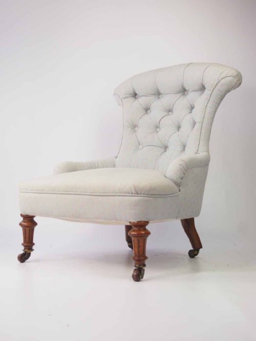 Small Victorian Walnut Nursing Chair