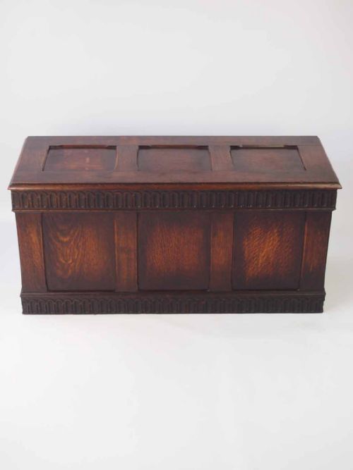 fig 1. Panelled Oak Blanket Chest or Coffer