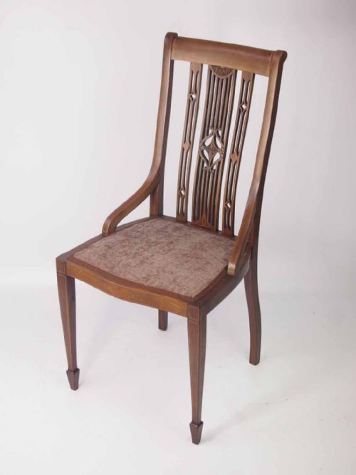 Edwardian Mahogany & Inlaid Desk Chair