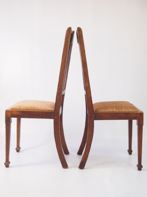 fig 1. Set 4 Edwardian Arts & Crafts Oak Chairs