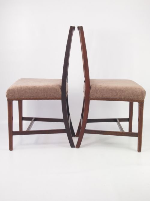 fig 1. Pair Edwardian Mahogany & Inlaid Side Chairs