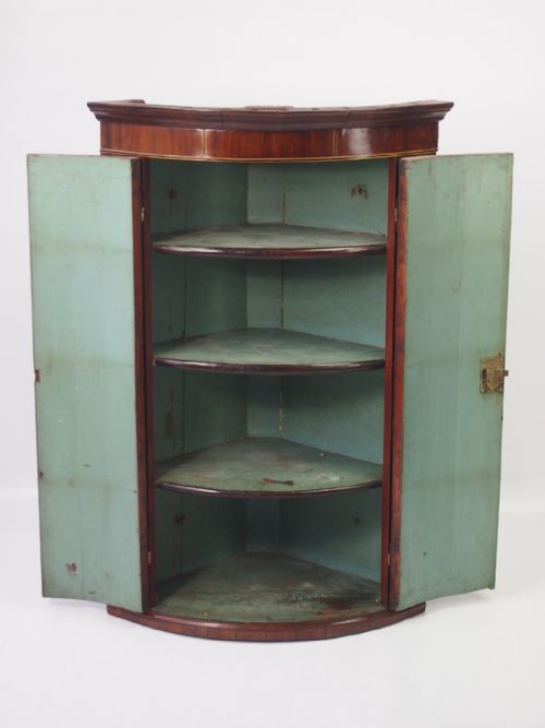 fig 1. Georgian Bow Fronted Mahogany Corner Cupboard