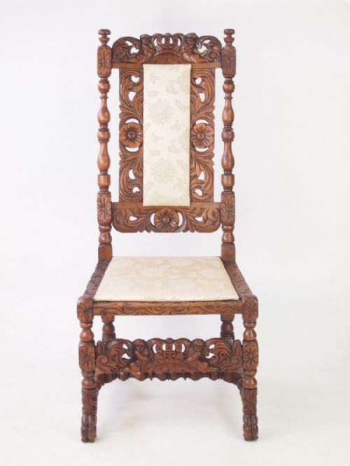 fig 1. Antique Victorian Walnut Carolean Style Chair