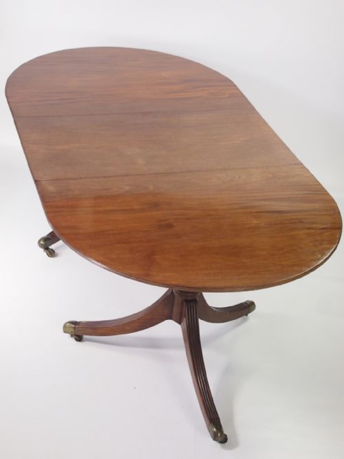 Antique Twin Pillar Mahogany Extending Dining Table 6-8 Seater
