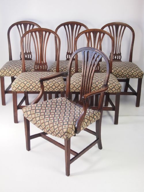 Set 6 Georgian Mahogany Dining Chairs