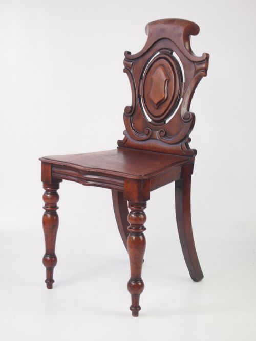 fig 1. Victorian Mahogany Shield Back Hall Chair