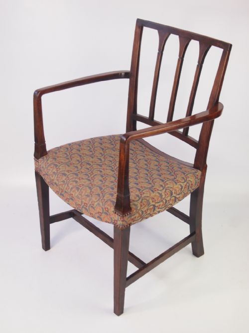 Georgian Mahogany Open Armchair or Desk Chair