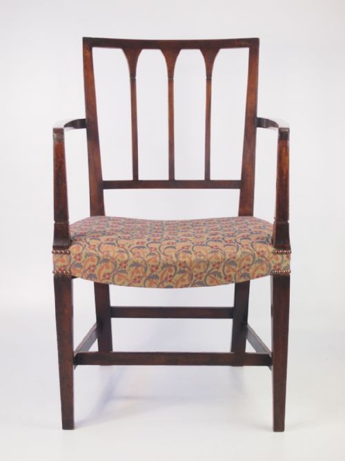 fig 1. Georgian Mahogany Open Armchair or Desk Chair