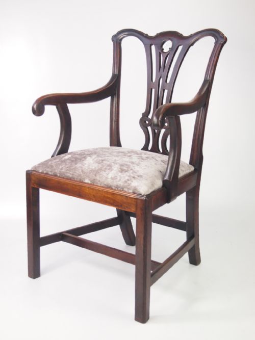 Georgian Mahogany Open Armchair or Desk Chair
