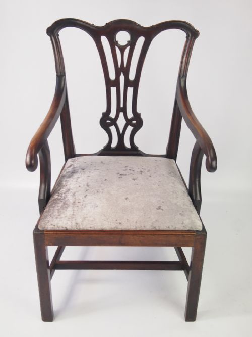 fig 1. Georgian Mahogany Open Armchair or Desk Chair