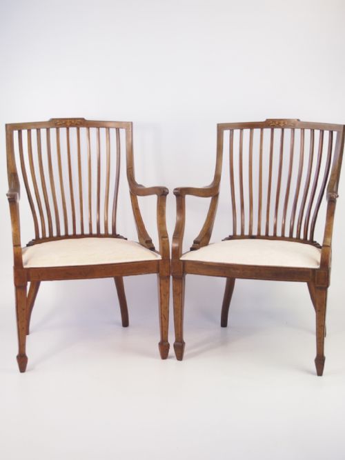 Pair Edwardian Mahogany Tub Chairs