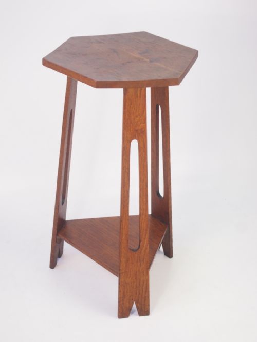Tall Edwardian Oak Arts & Crafts Table