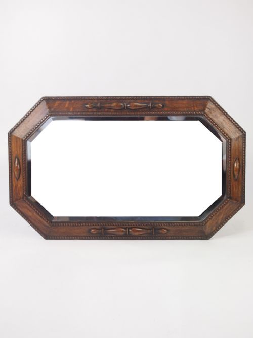 Octagonal Oak Framed Mirror or Overmantle