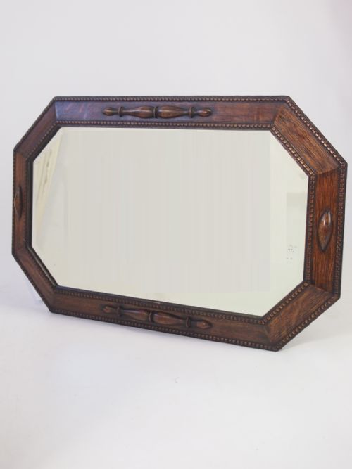 fig 1. Octagonal Oak Framed Mirror or Overmantle