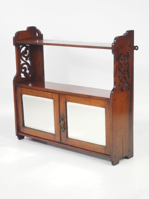 Victorian Walnut Hanging Cabinet - Bathroom Cabinet