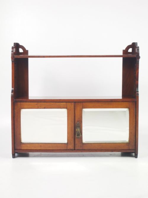 fig 1. Victorian Walnut Hanging Cabinet - Bathroom Cabinet