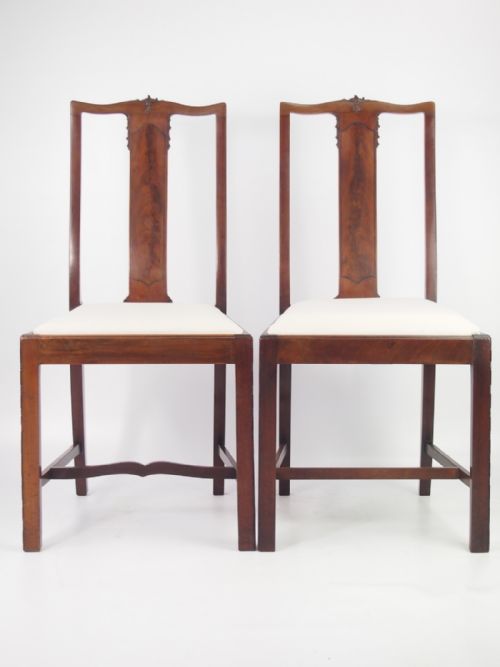 Pair Edwardian Mahogany Side Chairs