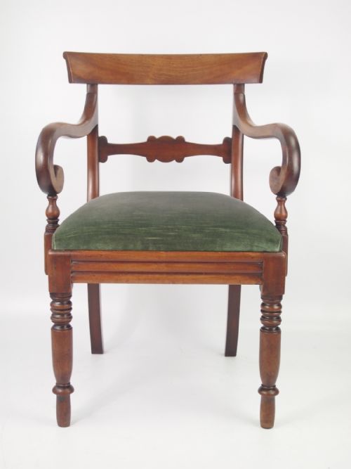 fig 1. Antique Mahogany Open Armchair or Desk Chair