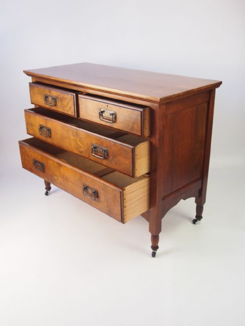 fig 1. Edwardian Arts & Crafts Walnut Chest of Drawers