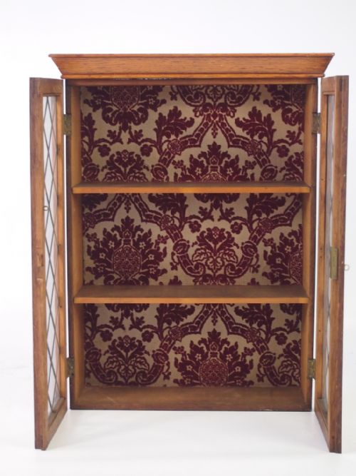 fig 1. Small Antique Edwardian Oak Hanging Cabinet