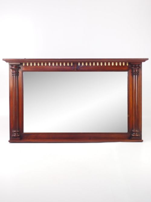 Antique Victorian Mahogany Overmantle Mirror
